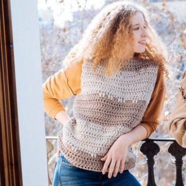 Modèle de Gilet Merino Aran Natur