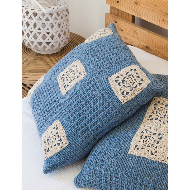 Modèle de Coussin Love Denim - Lino 100%