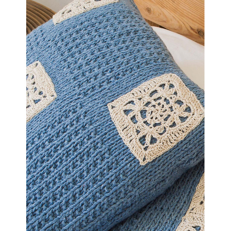 Modèle de Coussin Love Denim - Lino 100%