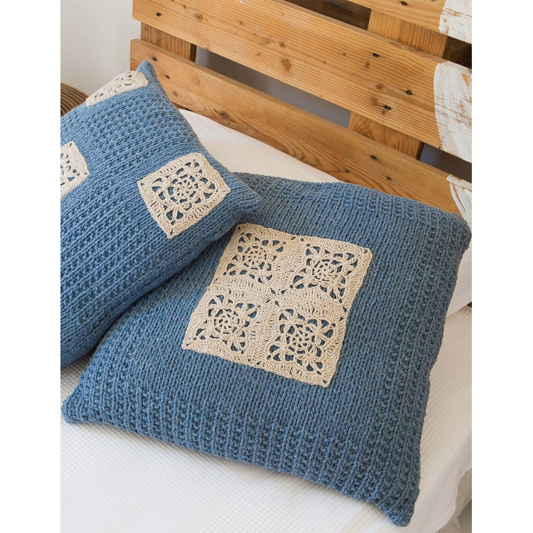 Modèle de Coussin Love Denim - Lino 100%