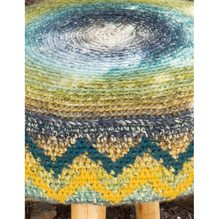 Modèle de Housse de tabouret Azteca Degradé - Merino Aran