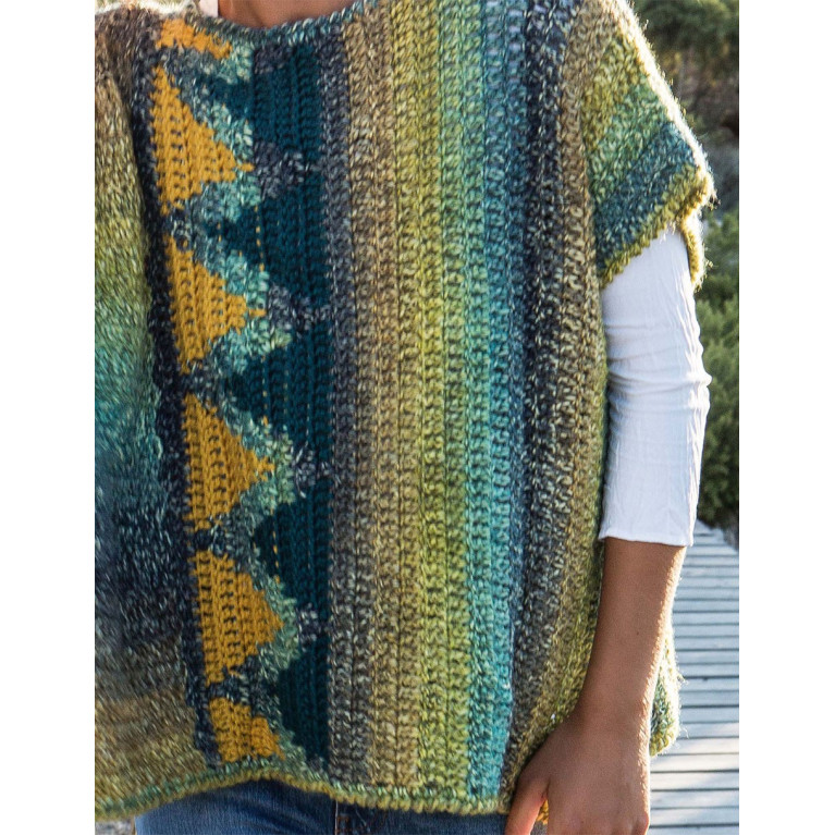 Modèle de Poncho Azteca Degradé - Merino Aran