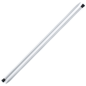 Aiguilles droites aluminium 40 cm - Knit Pro Basix