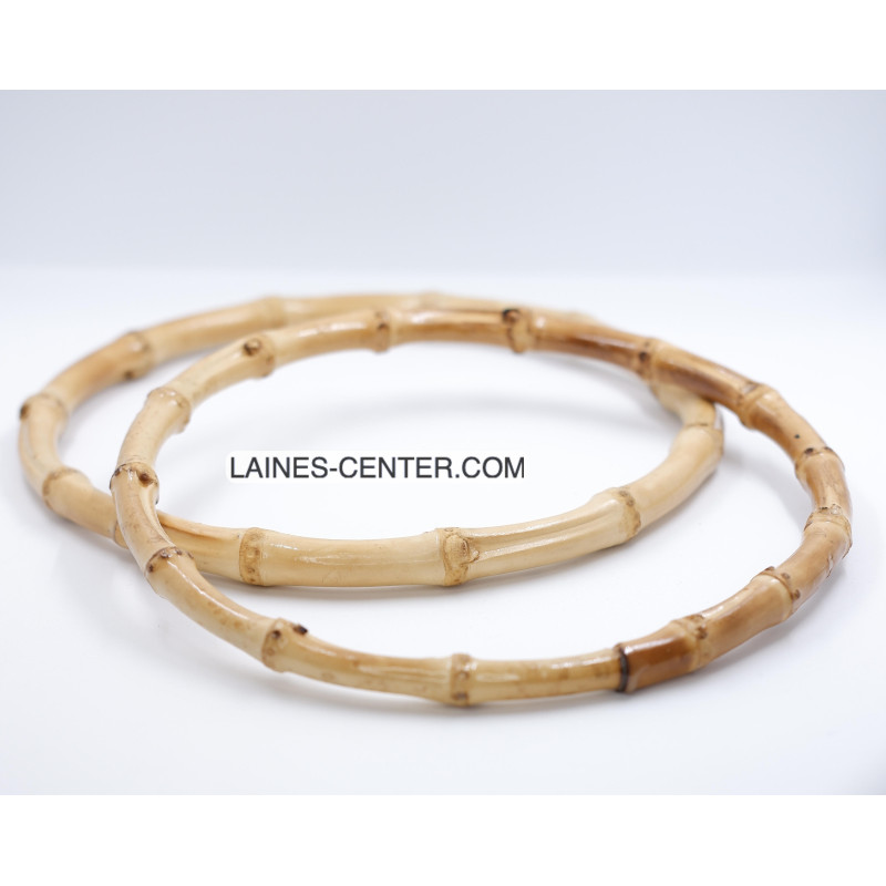 Poignée de sac ronde en bambou texturé