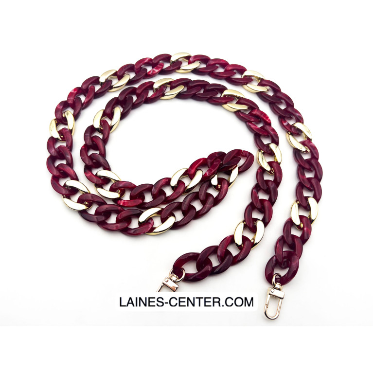 Chaine de sac maillons en métal et résine 16